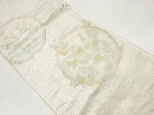 鏡裏に菊模様織出し袋帯